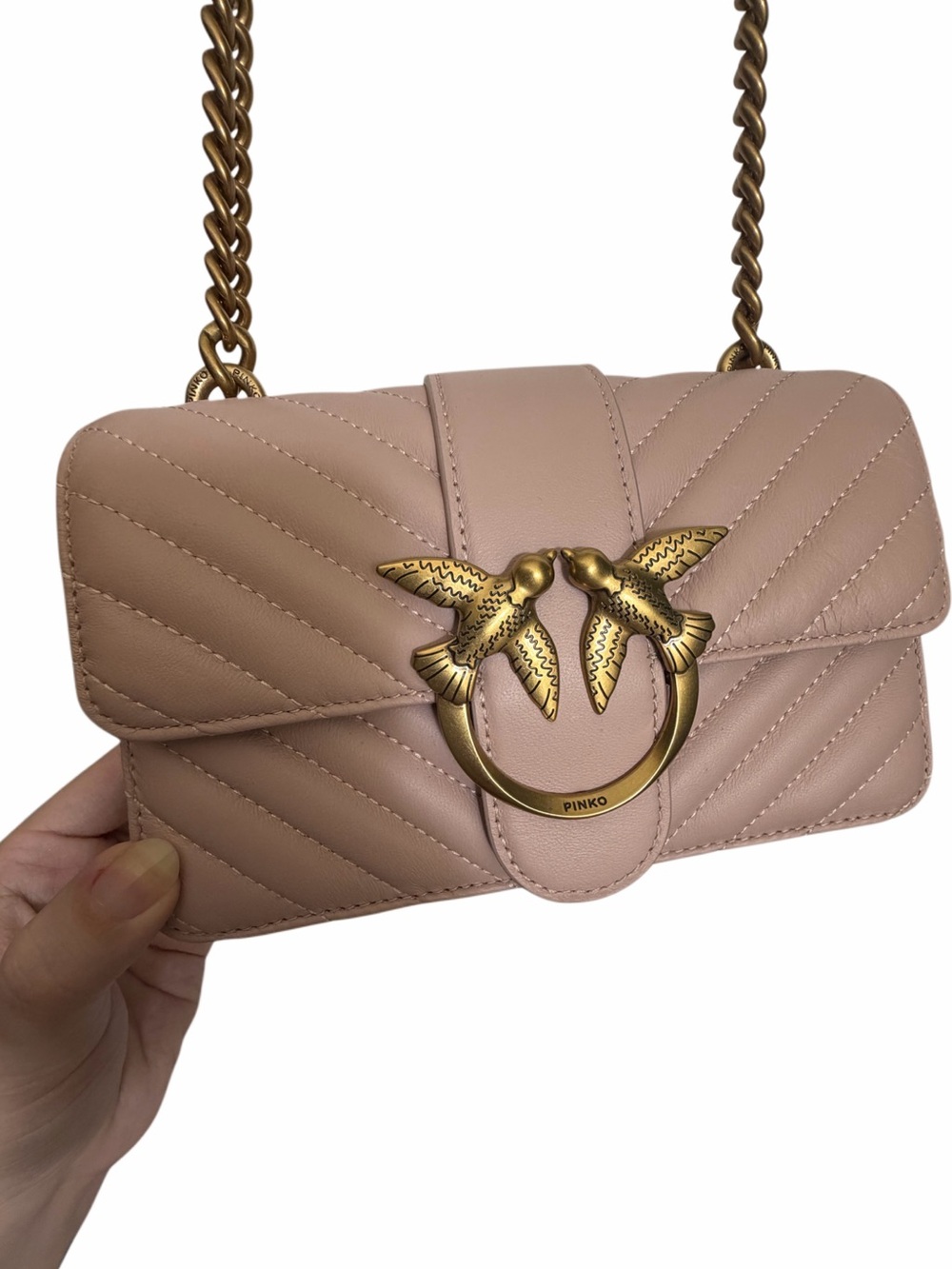 Pink Pinko Chevron Love Bag